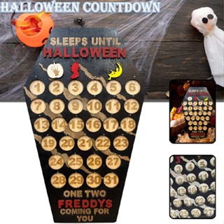 Halloween Advent Calendar Wooden Countdown Calendar Tabletop Home Decorations