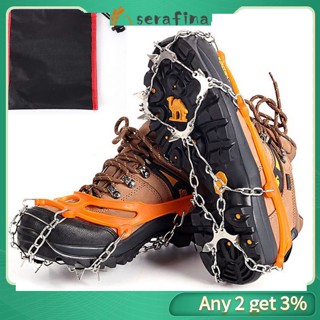 Rf Crampons คลีทน้ําแข็ง กันลื่น 10 เข็ม สําหรับรองเท้าบูท และรองเท้าบูท สําหรับเดินป่า ตกปลา เดินเขา ปีนเขา