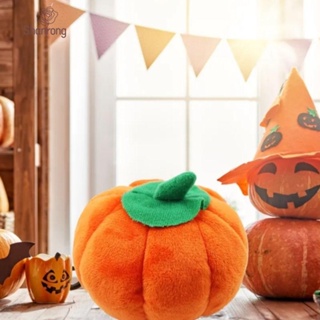 Shanrong halloween pumpkin ของเล่นตุ๊กตาฟักทองฮาโลวีน แบบนิ่ม แบบพกพา สีส้ม สําหรับสัตว์เลี้ยง สุนัข