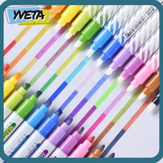 Yveta ชุดปากกามาร์กเกอร์ เรืองแสง เปลี่ยนสีได้ 12 สี ต่อชุด