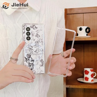 Jiehui เคสโทรศัพท์มือถือแฟชั่น แบบแม่เหล็ก ลายมิกกี้เมาส์ สําหรับ Samsung Z Fold5 Z Fold4 Z Fold3