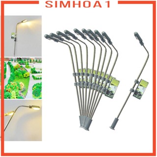 [Simhoa1] โคมไฟ LED โมเดลตึกรถไฟ ขนาดเล็ก สําหรับตกแต่งพื้น สถาปัตยกรรม 10 ชิ้น