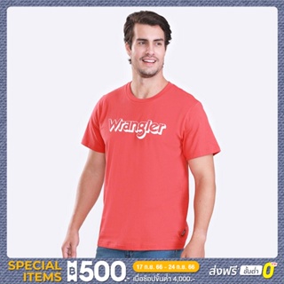 WRANGLER เสื้อยืดแขนสั้นผู้ชาย ทรง REGULAR รุ่น WR S523MTSSS59 สีแดง