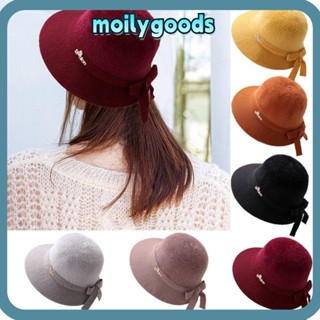 Moilyhd หมวกบักเก็ตลําลอง ผ้าขนสัตว์ ทรงโดม ปรับได้ สไตล์เรโทร ฤดูใบไม้ร่วง ฤดูหนาว สําหรับผู้สูงอายุ ชาวประมง