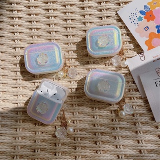 เคสหูฟังบลูทูธไร้สาย ผ้าไหม ลายดอกไม้ สามมิติ สร้างสรรค์ สําหรับ AirPods Pro2 Apple 1 2 3