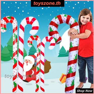 Pvc Inflatable Christmas Cane เทศกาลเด็ก Active Interactive วันหยุด Props Party Supplies (toyszone.th)