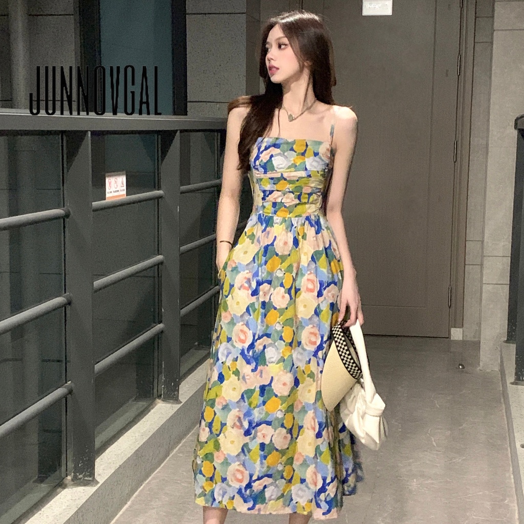 Junnovgal ชุดมิดี้เดรส เปิดไหล่ แขนกุด เข้ารูป พิมพ์ลาย พลัสไซซ์ แฟชั่นสําหรับผู้หญิง 2023