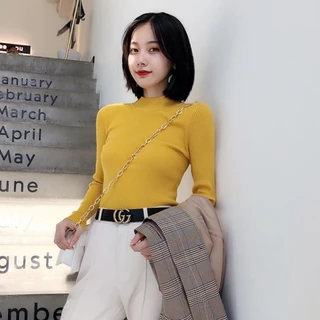 🧶Alva🧶 เสื้อคอเต่าไหมพรม แขนยาว สไตล์เกาหลี ✨(มี10สี) #626