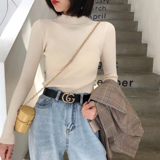 🧶Alva🧶 เสื้อคอเต่าไหมพรม แขนยาว สไตล์เกาหลี ✨(มี10สี) #626