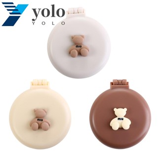 Yolo แปรงหวีผม ลายการ์ตูนหมี พับได้ สําหรับนวดหนังศีรษะ จัดแต่งทรงผม