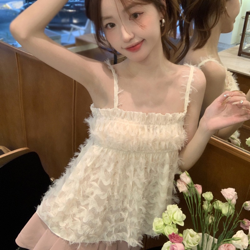 เสื้อครอปท็อป ประดับพู่ อเนกประสงค์ แฟชั่นฤดูร้อน สไตล์เกาหลี สําหรับผู้หญิง