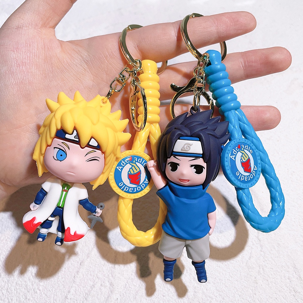 Cute 3D Silicone Naruto Keychain PVC Anime Figure Kakashi Key Ring Comics Character Car Key Chain Ki