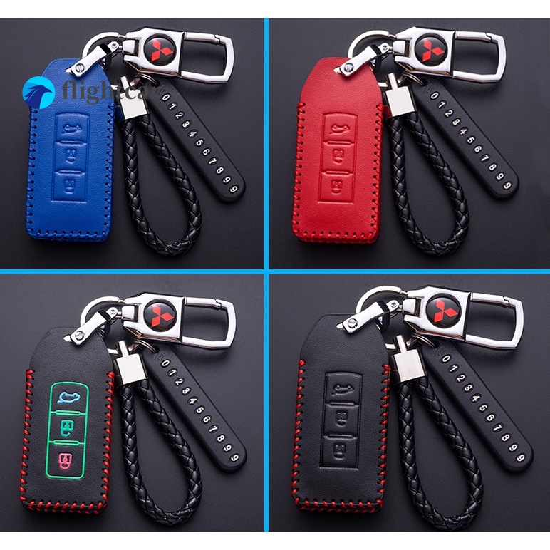 เคสหนัง พร้อมพวงกุญแจ สําหรับรีโมทรถยนต์ Mitsubishi triton 2021 xpander asx