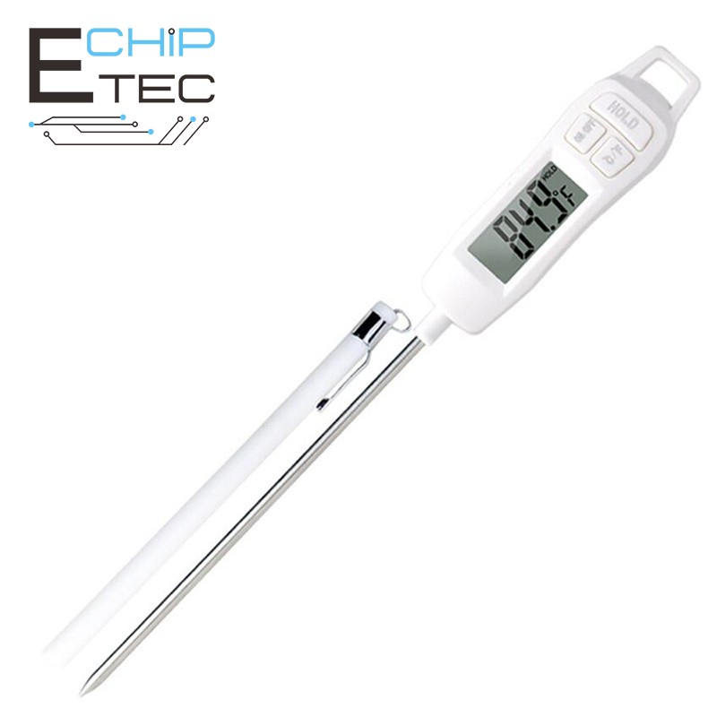 เครื่องวัดอุณหภูมิอาหารอิเล็กทรอนิกส์ TP400 พร้อมที่ใส่ปากกา ดิจิทัล สําหรับทําอาหาร บาร์บีคิว เบเกอรี่ 1 ชิ้น