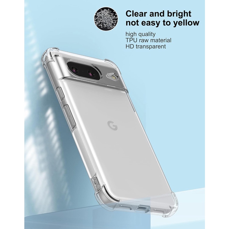 สําหรับ Google Pixel 8 / 8 Pro / 7 / 7a / 7 Pro / 6 / 6a / 6 Pro Crystal Clear Cover Anti-Scratch เคสกันกระแทก TPU ราคา ถูกที่สุด ดีลบีเคเค แกลเลอรีภาพที่ 7