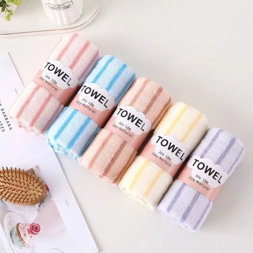🍒Grace Thai🍒 ผ้าขนหนูผืนเล็ก ผ้าเช็ดหน้า เช็ดผม ขนาด 26*56cm คละสี