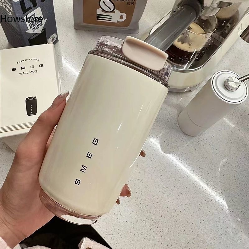 ใหม่ SMEG แก้วกาแฟสเตนเลส มีฉนวนกันความร้อน แบบพกพา สไตล์วินเทจ สําหรับรถยนต์