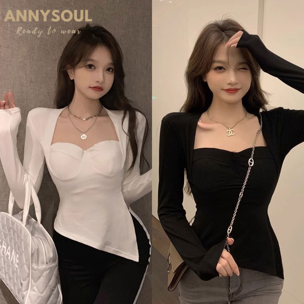 เสื้อครอปมินิมอลเเฟชั่นเเต่งทรงสวยสีพื้นสำหรับสาวฮอต