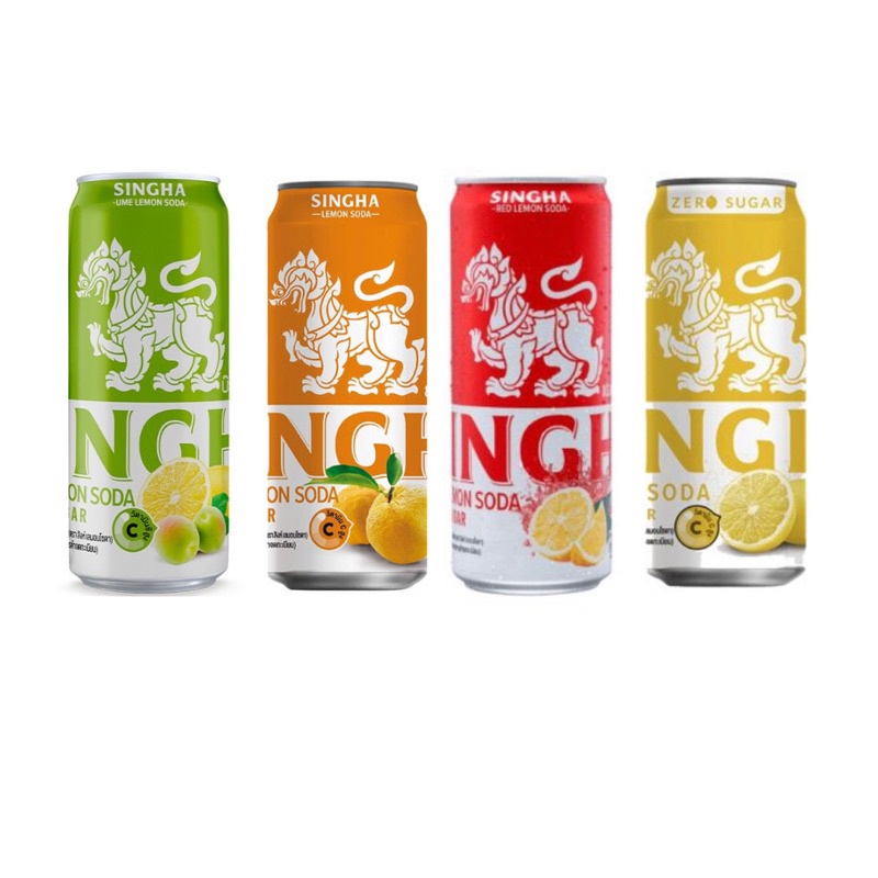 Singha สิงห์ น้ำบ๊วยเลมอนโซดาแคน เรดเลมอนโซดา เลมอนยูซุโซดา เลมอนโซดา 330มล.