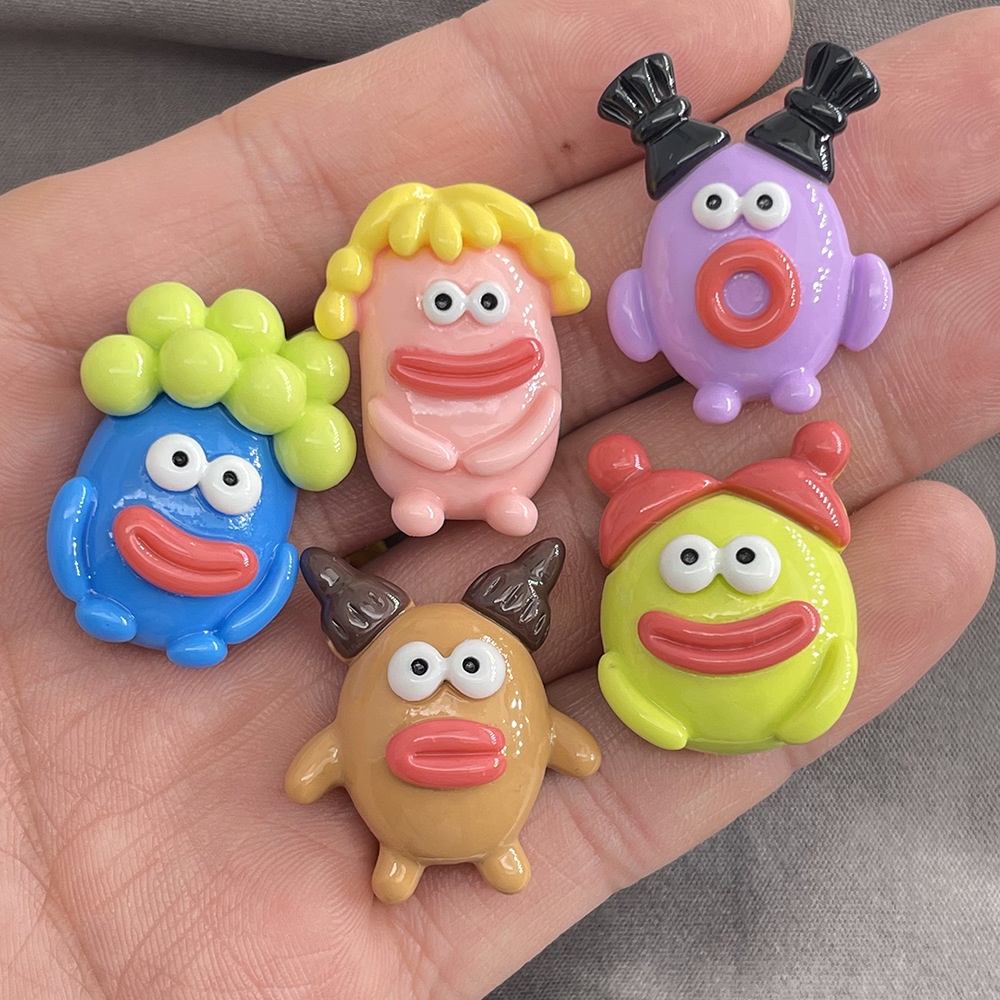[4 #] Jibbitz Crocs ชุดเครื่องประดับเรซิ่น ลายการ์ตูนสัตว์ประหลาด Dopamine ขนาดเล็ก แฮนด์เมด diy FN