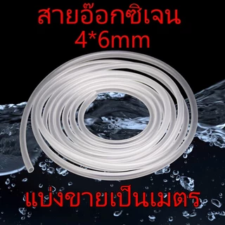 ส่งเร็ว สายอ๊อกซิเจน 4x6mm ท่อออกซิเจน ซิลิโคนอย่างดี แบบแบ่งขายเป็นเมตร ใช้กับปั๊มน้ำทั่วไปได้ อุปกรณ์เลี้ยงปลา