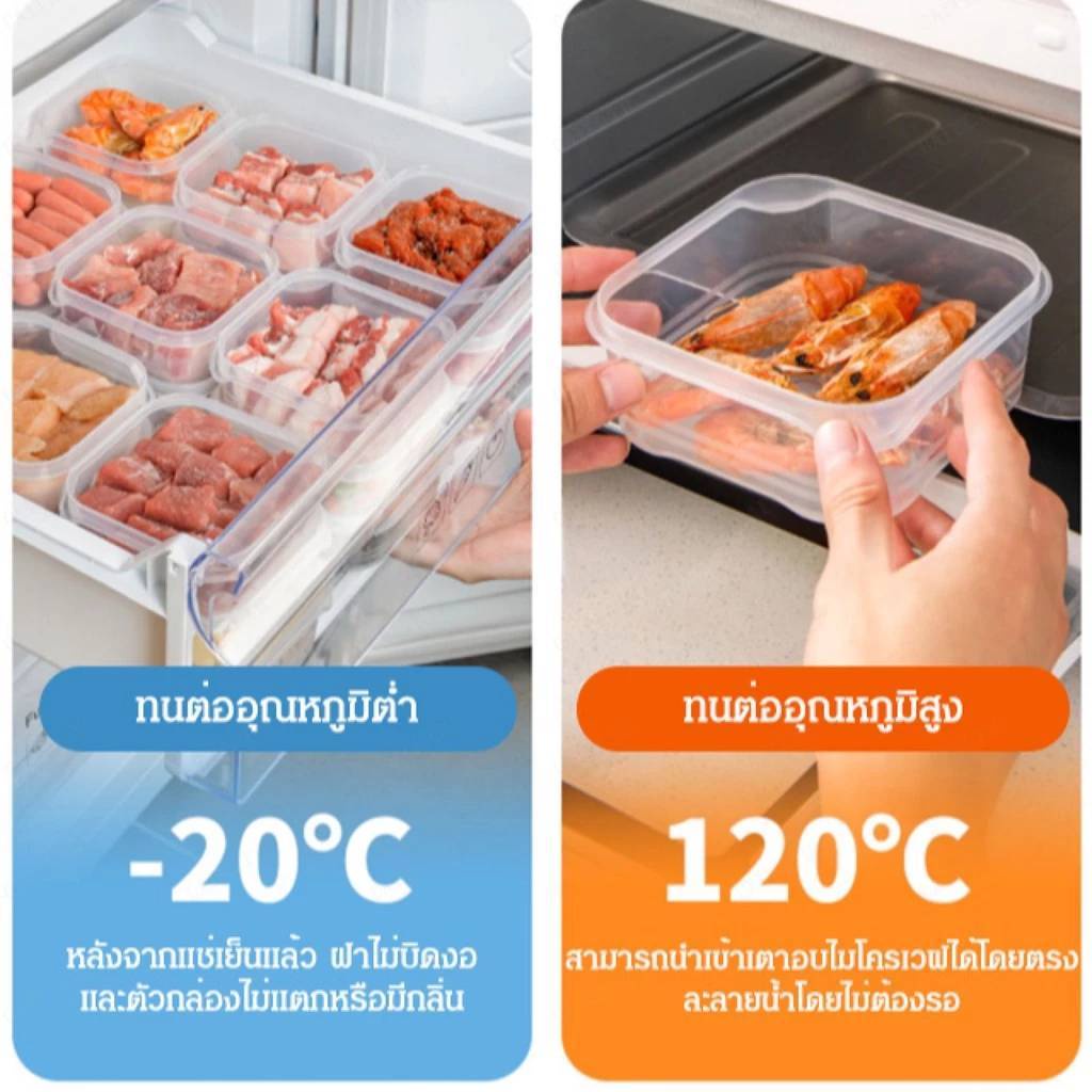 doodeemall กล่องถนอมเนื้อสัตว์แช่แข็ง กล่องเก็บผักผลไม้สด กล่องเก็บอาหารแช่เย็น พร้อมฝาปิด