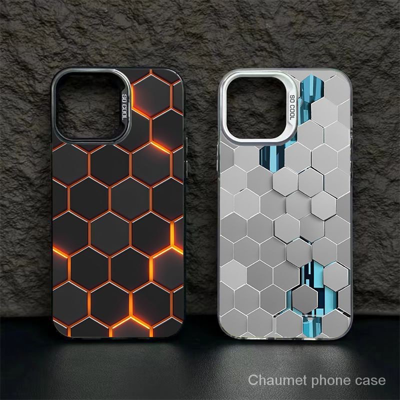 เคสมือถือ ลายรังผึ้ง ทรงสี่เหลี่ยม กันกระแทก สําหรับ Iphone 15 14 13 12 11 Pro Max xr xs x