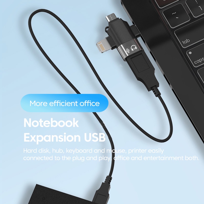 3 in 1 OTG อะแดปเตอร์ Type C Micro OTG อะแดปเตอร์ USB 3.0 แปลงส่งข้อมูล สําหรับคีย์บอร์ดและเมาส์