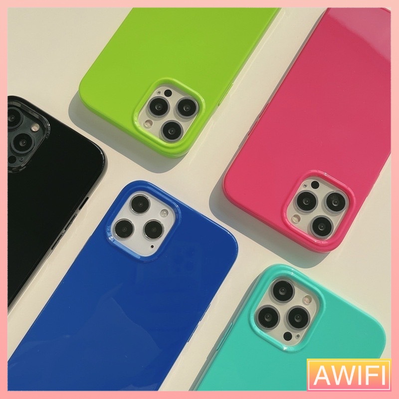 🔥AWIFI🔥สําหรับ16 15 17 11 12 13 14ProMax เคสโทรศัพท์มือถือ เจลลี่นิ่ม กันกระแทก กันสิ่งสกปรก สีแคนดี้  สําหรับ 13Pro#047