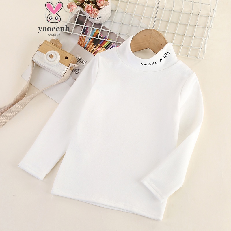 【YAOEENH】พร้อมส่ง เสื้อท็อป คอปกกลาง สีพื้น สไตล์เกาหลี เรียบง่าย ให้ความอบอุ่น 