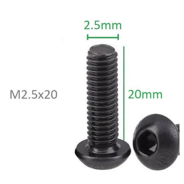 Hex โลหะเหล็กสกรู Bolt Bolt M2.5 20 มม.2 ซม.2.5 มม.M2.5x20 มม.M2.5x20 -OL