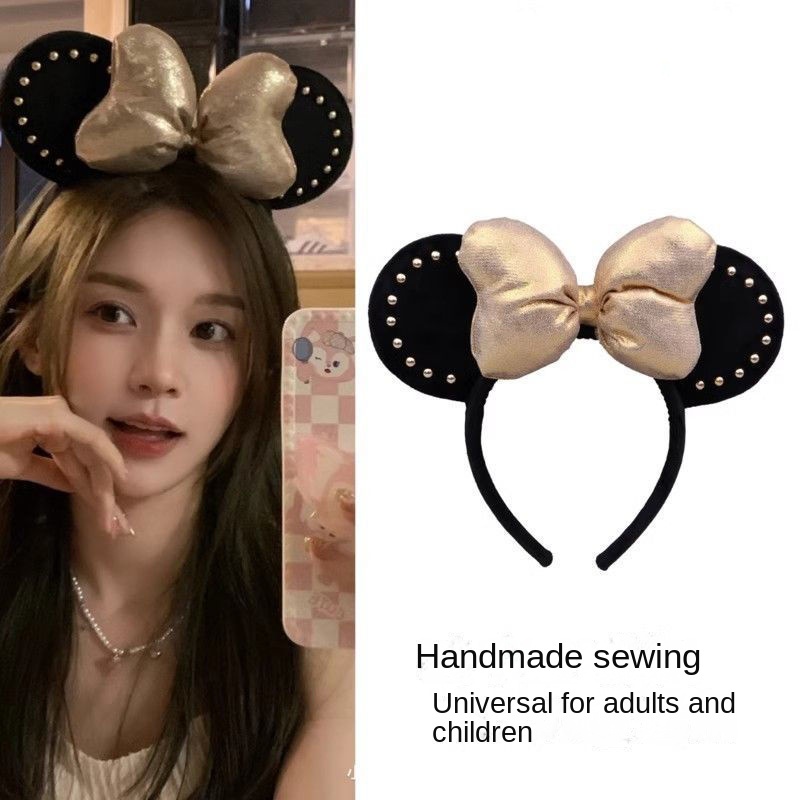ที่คาดผม ประดับโบว์ ขนาดใหญ่ ลายมิกกี้ มินนี่เมาส์ สําหรับถ่ายภาพ ในสวนสนุก