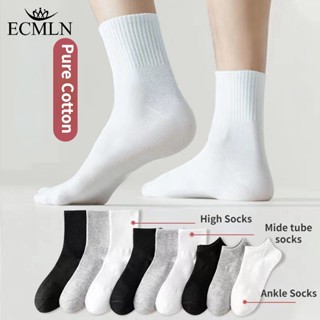 Ecmln ผู้ชาย ผู้หญิง ผ้าฝ้ายแท้ ระงับกลิ่นกาย ถุงเท้ากีฬา สี…