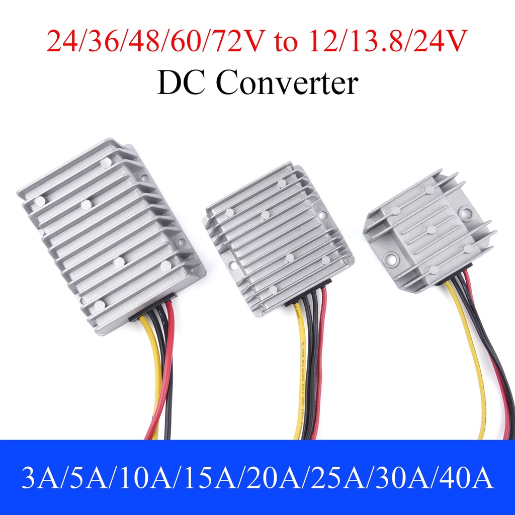 ตัวแปลงไฟ DC 36V/48V/60V/72V เป็น 12V/13.8V/24V 3A 5A 10A 15A 20A 25A30A 40A Buck Regulator Step Down โมดูลจ่ายไฟสำหรับรถยนต์