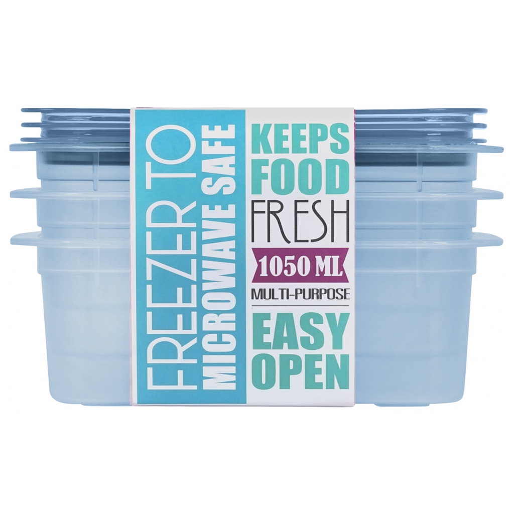 shophome468-JCJ Click Lock ชุดกล่องถนอมอาหาร (1x3) 1050 ml. No.31326 รับประกันของเเท้