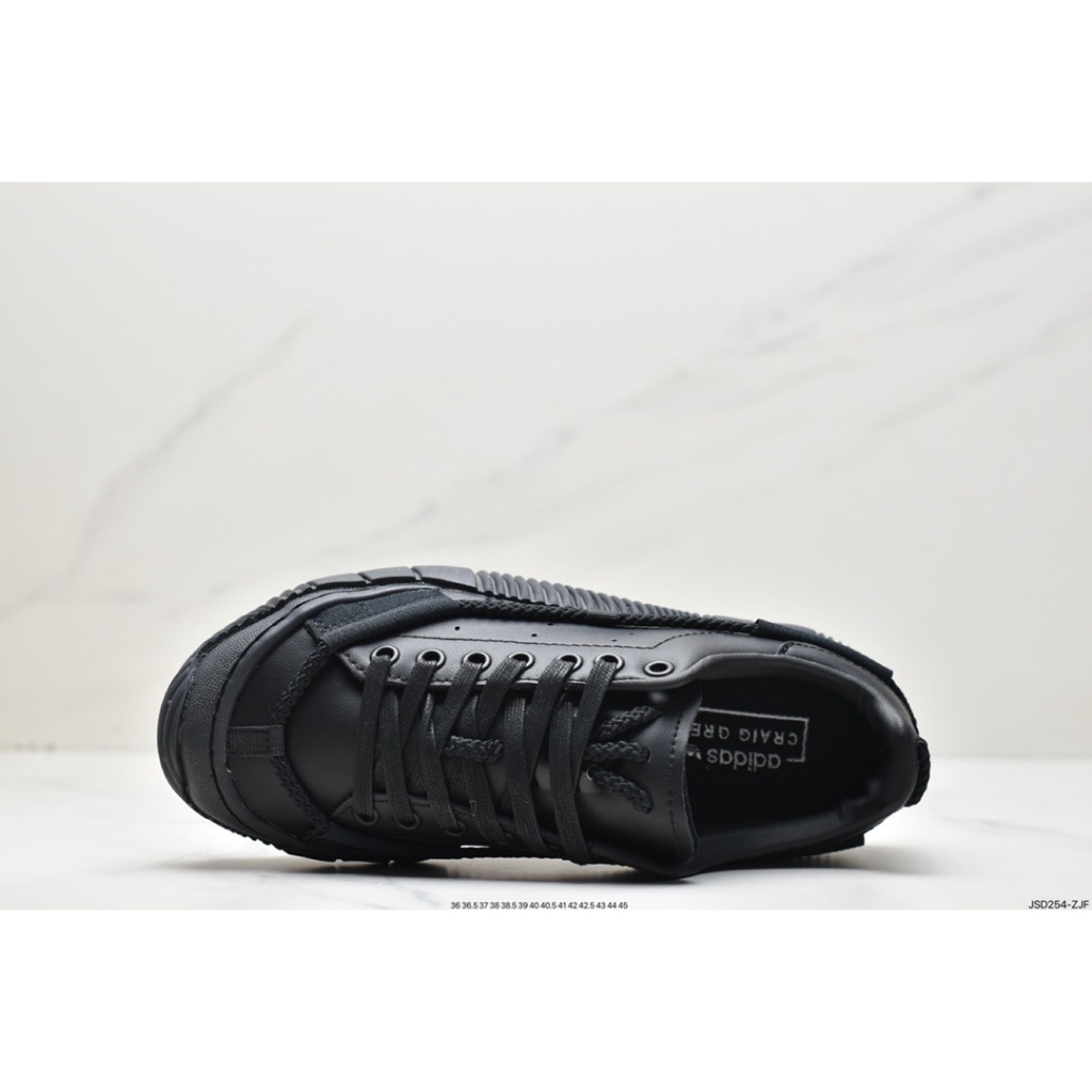 genuine Adidas Adifom Stan Smith BLACK EU36-45 แฟชั่นวินเทจต่ำด้านบนลื่นกีฬาลำลองรองเท้าวิ่งแบนlight free shipping