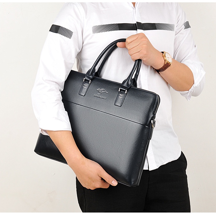 Sunwish -INFIKANGAROO- Nr.B21 กระเป๋าแล็ปท็อป คอมพิวเตอร์ แบบหนัง ทนทาน หรูหรา สําหรับผู้ชาย 14-15.6 นิ้ว