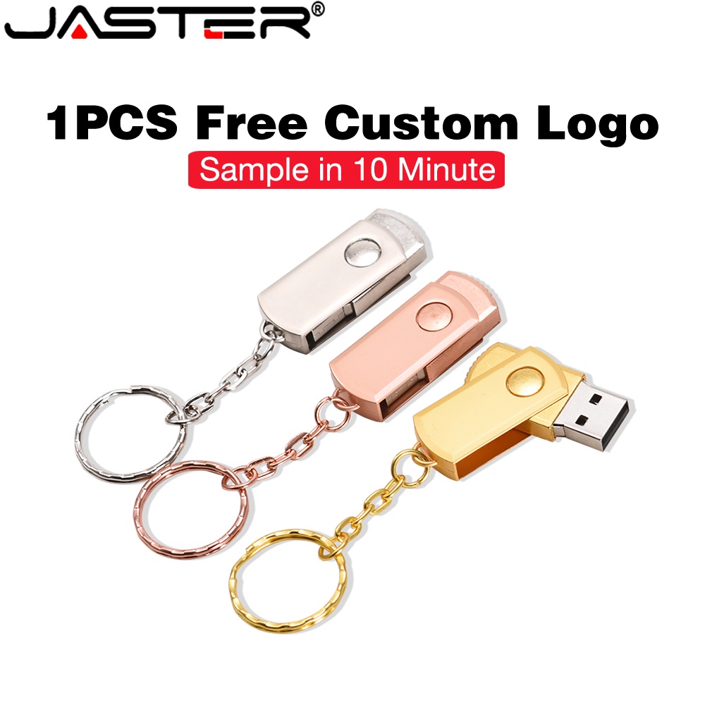 Jaster แฟลชไดรฟ์ USB 2.0 โลหะ 128GB 64GB หมุนได้ 32GB 16GB ดิสก์ U 8GB 4GB ขนาดเล็ก พกพาง่าย สําหรับเด็ก