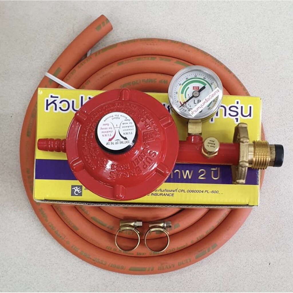 SCG หัวปรับแก๊สแรงดันต่ำ พร้อมชุดเซฟตี้และเกจวัด รุ่น R326SP พร้อมสายแก๊สคุณภาพสูง NCR มาตรฐาน มอก. และ ตัวรัด 2 ตัว - รูปที่ 7