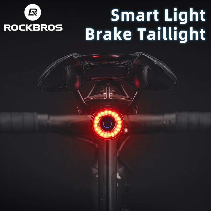 Rockbros ไฟท้ายจักรยาน MTB จักรยานเสือหมอบ ไฟเตือน เซนเซอร์เบรกอัจฉริยะ กันน้ํา อุปกรณ์เสริมจักรยาน