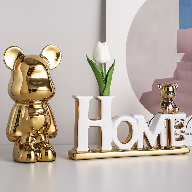 เครื่องประดับจดหมายบ้านใหม่ที่ทันสมัย, ห้องนั่งเล่นที่บ้าน, ทางเข้า, ตู้ไวน์, ตู้ทีวี, การตกแต่งหมีรุนแรงทั้งสองด้าน - รูปที่ 5