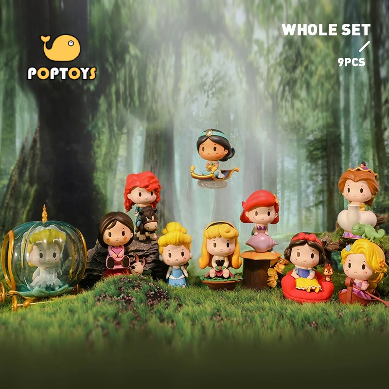 POPTOYPOPMART Disney Princess Exclusive Ride Series Blind Box Toy Girl อุปกรณ์ต่อพ่วงน่ารัก ของเล่นแฟชั่น ของขวัญเสริม
