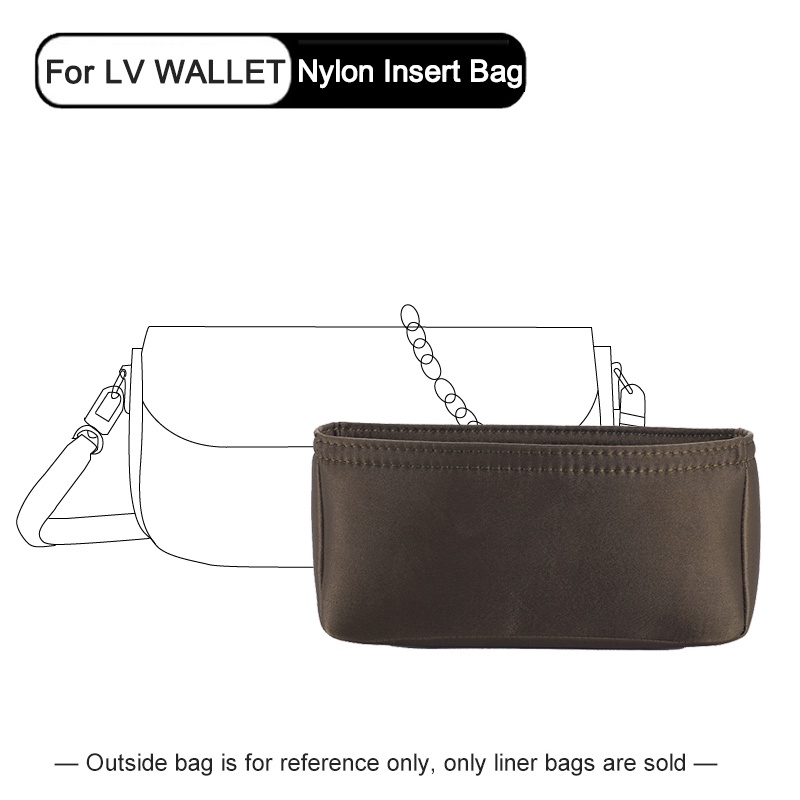 Evertoner กระเป๋าจัดระเบียบ สะพายไหล่ ไนล่อน มีซิป สําหรับ LV-WALLET ON CHAIN IVY