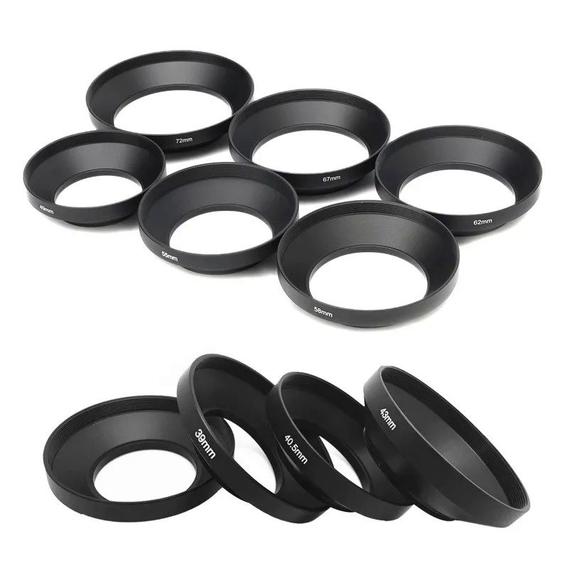 Metal Lens Hood Wide-Angle 39mm 40.5mm 43mm 46mm 49mm 52mm 55mm 58mm 62mm 72mm 77mm 82mm Lens Hood P