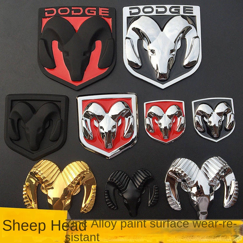 Dodge DOQI Ram Car Logo Kuwei Car Logo Kubo Modified Ram Head Logo Metal Bumper Stickers Personality Rear Car Badge qeWw