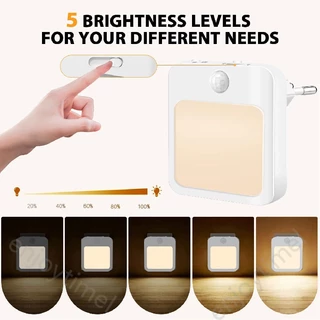 โคมไฟกลางคืน LED ไร้สาย ปลั๊ก EU พร้อมเซนเซอร์จับการเคลื่อนไหว สําหรับห้องนอนเด็ก