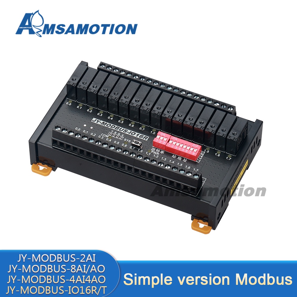 Amsamotion รีเลย์ดิจิทัล JY-MODBUS-2AI 8AI 4AI 4AO 8AO RTU อินพุต 16 อินพุต
