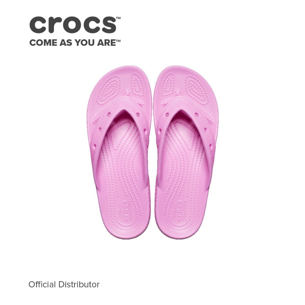 Crocs Classic Flip สีชมพูทอฟฟี่ true