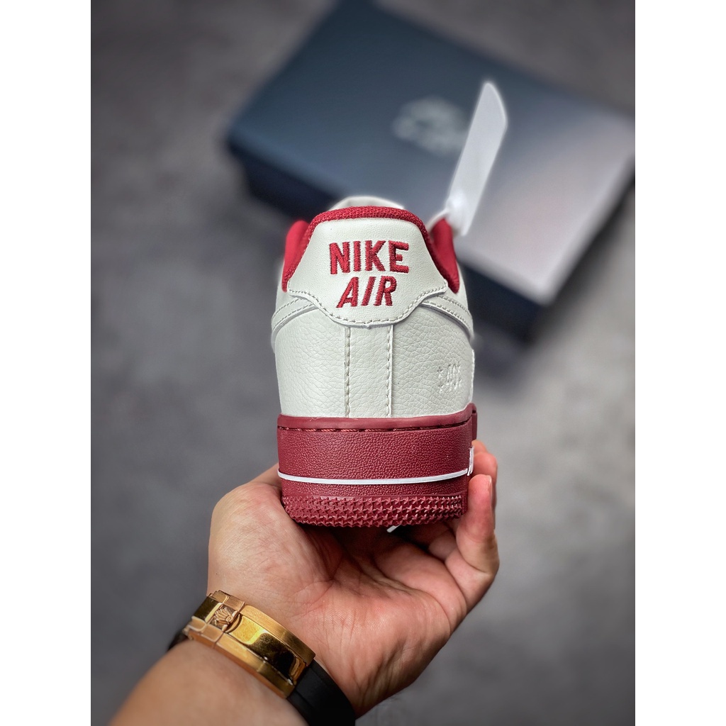 (จัดส่งฟรี) Nike Air Force 1'07 Low Off-white ตะขอแดง ผ้าใบของแท้ 100% รองเท้า Hot sales