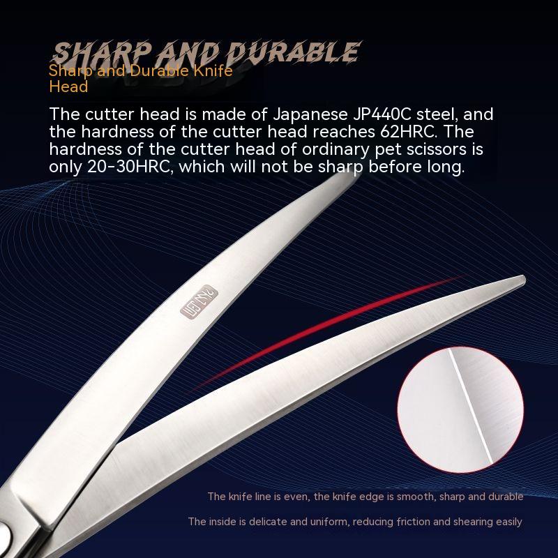 Fenice กรรไกรตัดขนสัตว์เลี้ยง ทรงโค้ง ขนาดใหญ่ 35 องศา 6 6.5 7 7.5 นิ้ว C2S3 - รูปที่ 3